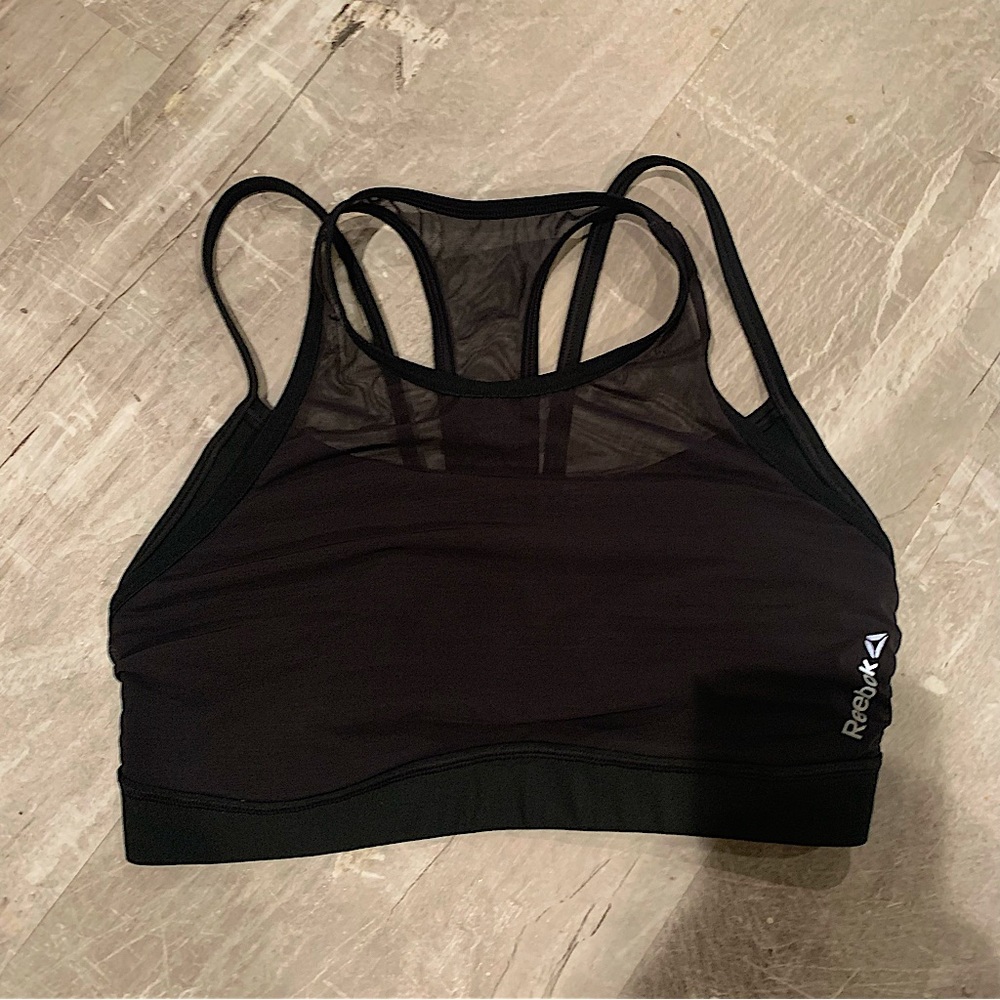Reebok hero strong sports bra with mesh high neck